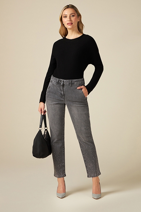 ECO-FRIENDLY GREY CHINO JEANS WITH STUDS GREY 1