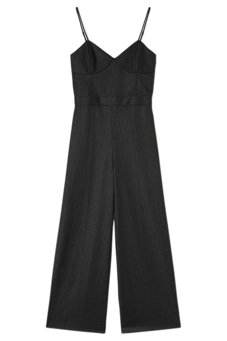 LONG LUREX PINSTRIPE JUMPSUIT BLACK 3