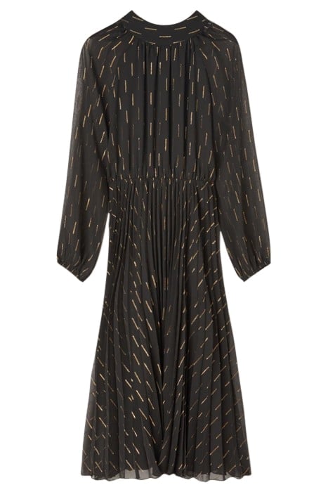PLEATED DRESS IN FIL COUPÉ WEAVING BLACK 3