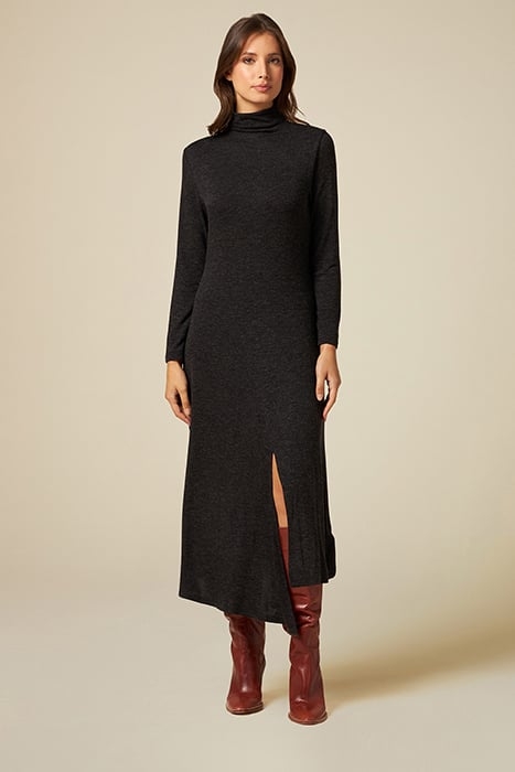 Long jersey dress with slit 1