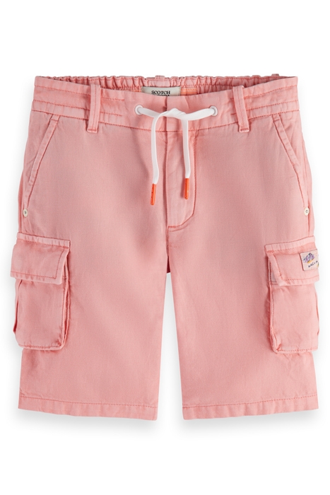 LONGER-LENGTH - GARMENT-DYED COTTON LINEN CARGO SHORTS NEON  1