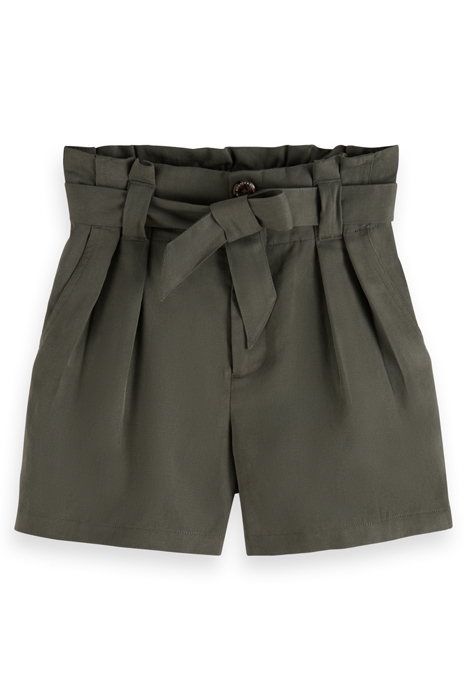 HIGH-RISE PAPER BAG SHORT SEAWEED GREEN 1