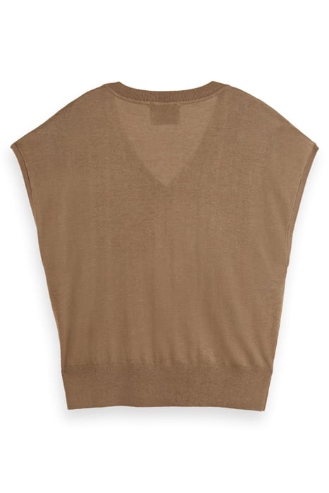 EMBELLISHED SHOULDER V NECK PULLOVER LIGHT ARMY MELANGE 2