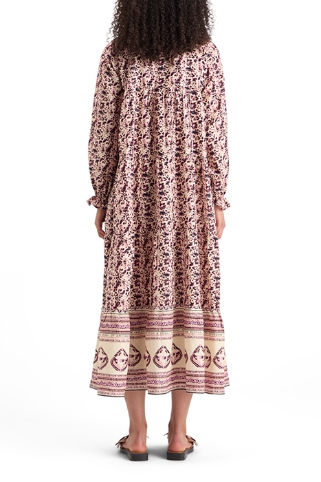 MAXI DRESS WITH FLOUNCES FLORAL BORDER 2