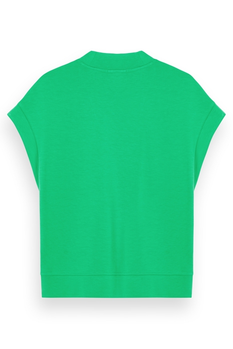 V-NECK SLEEVELESS MODAL SWEATSHIRT SCUBA GREEN 5
