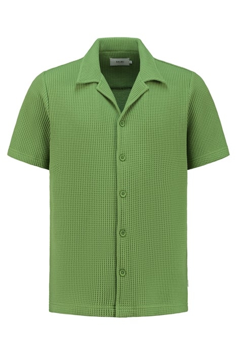 DEAN WAFFLE STRUCTURE SHORTSLEEVE LIGHT OLIVE GREEN 4