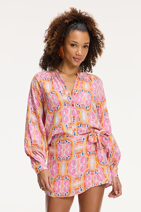 EZRA BLOUSE MYKONOS PAISLEY ORANGE MYKONOS PAISLEY 1