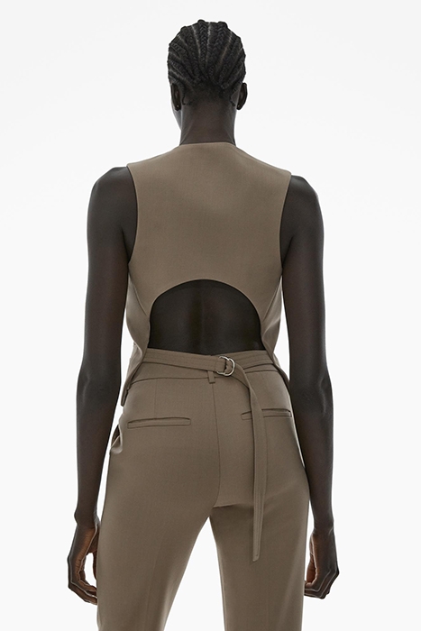 TUX VEST POLYESTER, VIRGIN WOOL, ELASTANE TAUPE 2