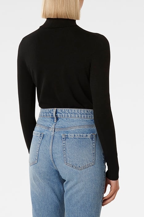 SARAH LAYERING ROLL NECK KNIT TOP BLACK 2