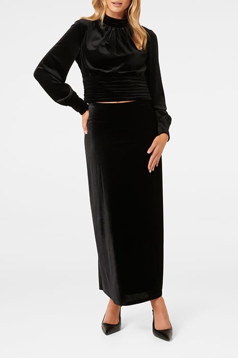 VIOLA VELVET KEYHOLE TOP BLACK 3