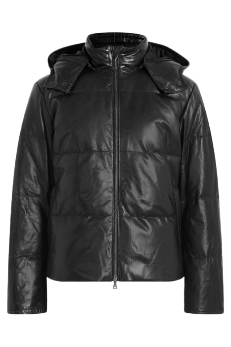 DOWN PUFFER JACKET WITH DETACHABLE HOOD BLACK 1