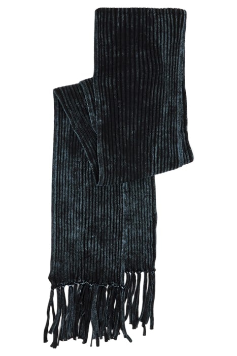 KNIT RIB SCARF IN MARBLE WASH COBALT 2