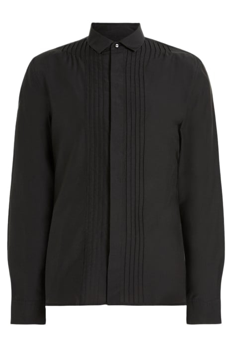 LAURENT L/S SHIRT CONCEALED PLACKET BLUF BLACK 1