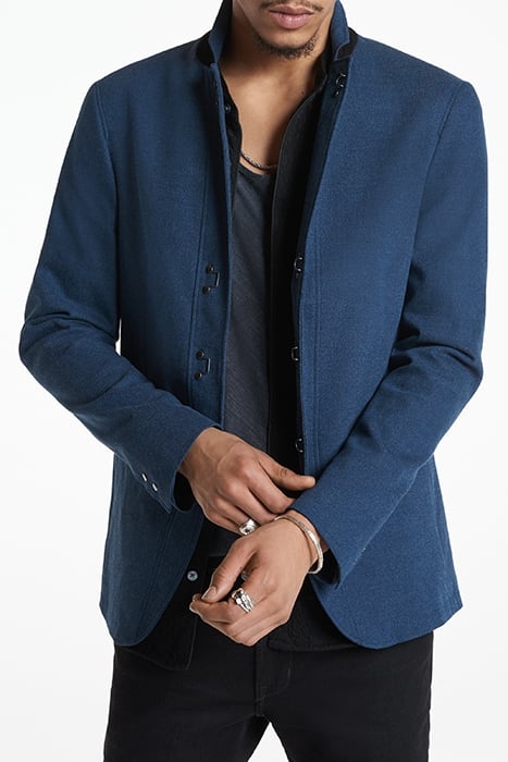 SLIM FIT NOTCH LAPEL JACKET WITH H B CLO COSMOS BLUE 1