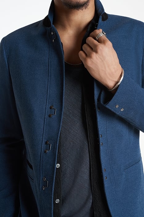 SLIM FIT NOTCH LAPEL JACKET WITH H B CLO COSMOS BLUE 3