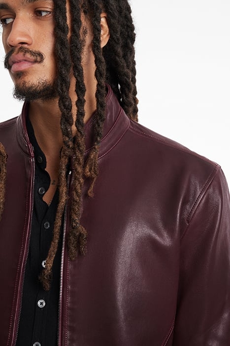 SLIM FIT ZIP FRONT JKT WITH BALL IN CHAI MERLOT 3