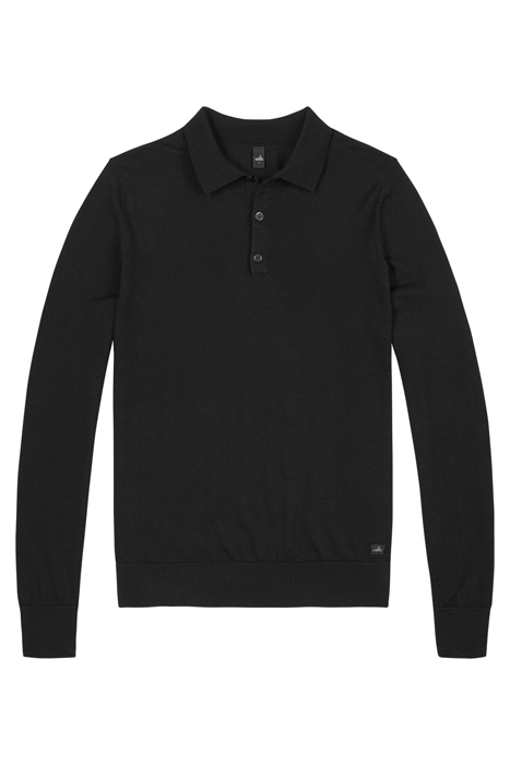 WARD | EXTRA FINE MERINO POLOSHIRT PURE BLACK 1
