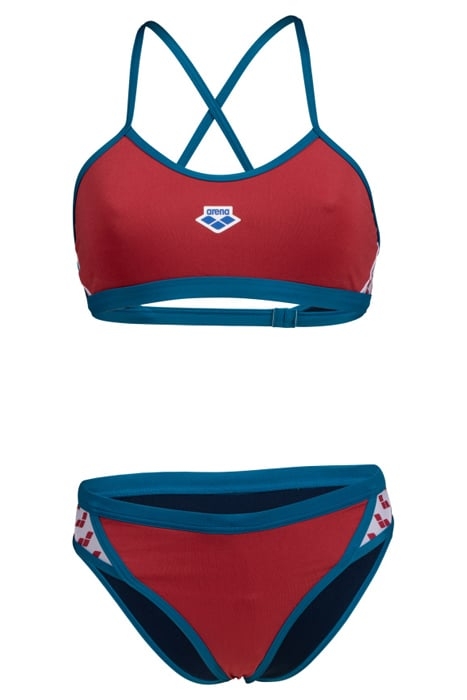 WOMEN'S ARENA ICONS BIKINI CROSS BACK SO ASTRO RED-BLUE COSM 4