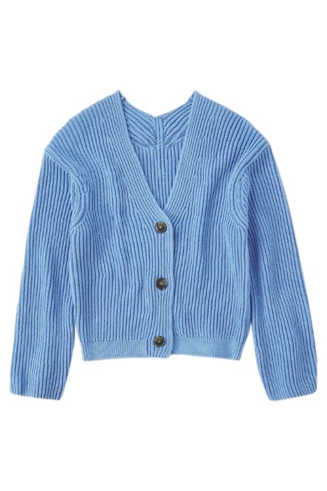 V CARDIGAN LONG SLEEVE CHAMBRAY BLUE 3