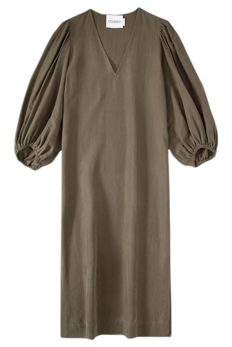 PUFF SLEEVE DRESS ARMY GREEN 3