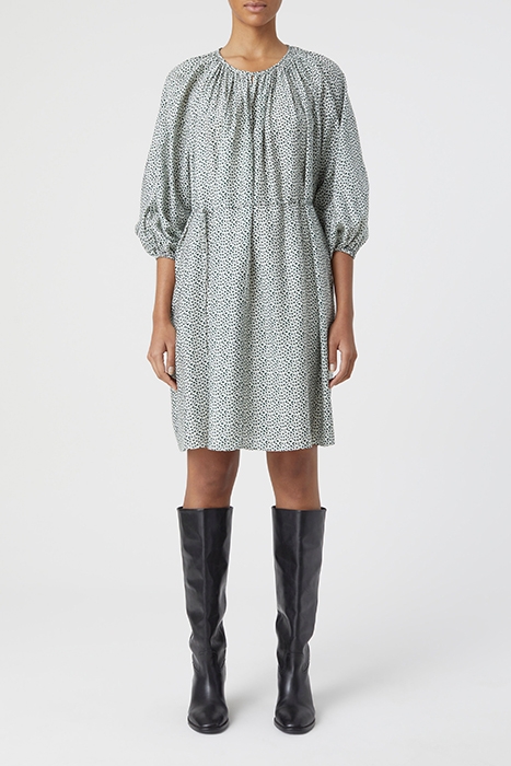 SHORT BELTED DRESS FERN GREEN 1