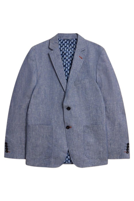LINEN BLAZER MID BLUE 2