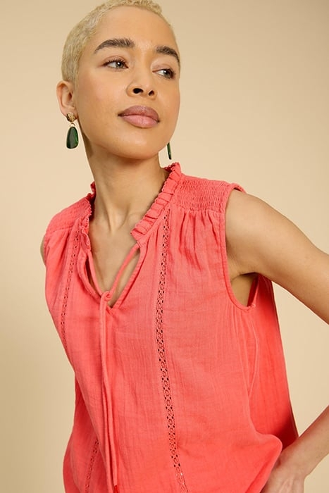 LOTTIE DOUBLE CLOTH VEST MID PINK 3