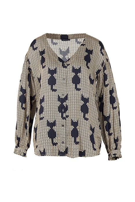 BLUE RUFFLE CUFF BLOUSE 4