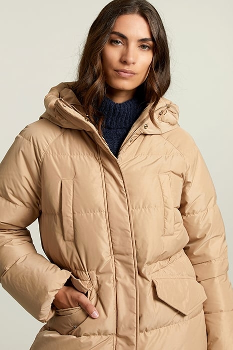BEIGE HOODED DOWN JACKET 4