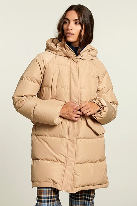 BEIGE HOODED DOWN JACKET 1