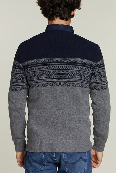 CUSTOM FIT WOOLEN SWEATER NAVY 2