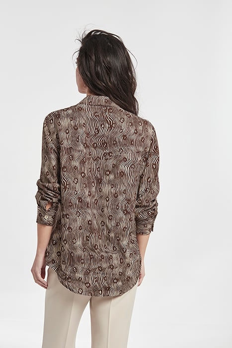 PRINTED VISCOSE BASIC GADEA SHIRT BROWN 2