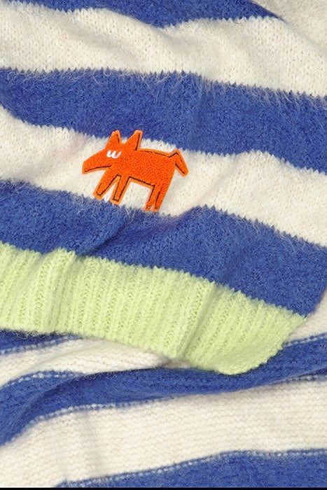 BLUE LOLA LOGO KNIT SCARF 3