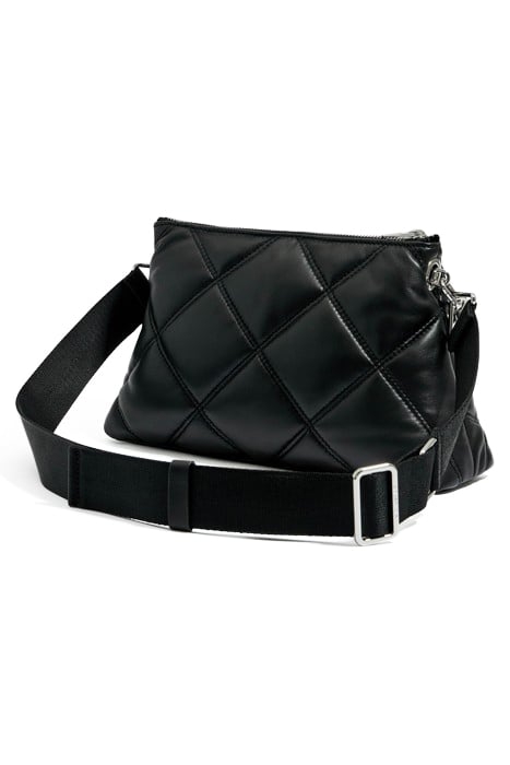 M BLACK LEATHER TRAPEZIUM BAG 2