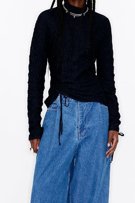 BLACK RUCHED T-SHIRT 1