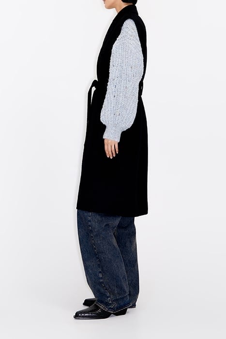 BLACK DOUBLE-FACE TAILORED VEST 4