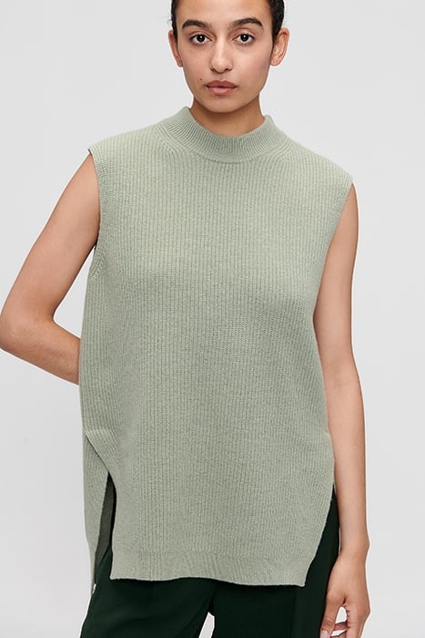 BIBA RIBBED SLEEVELESS TOP SAGE GREEN 1