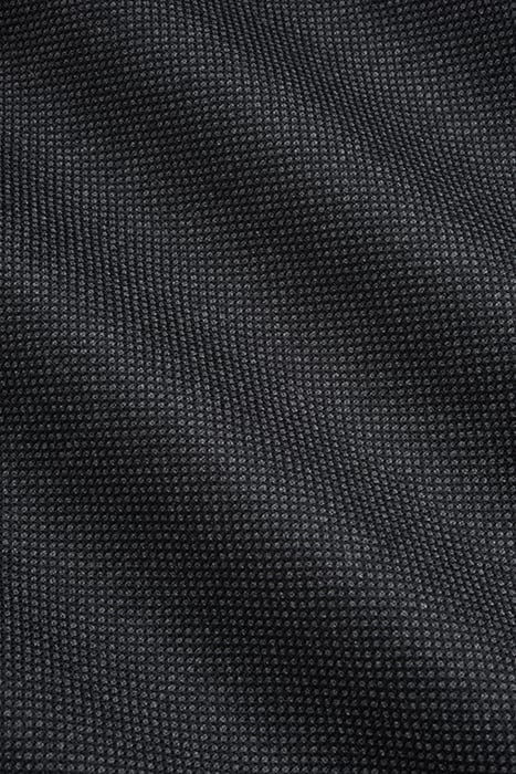 DARK GREY BIRD'S EYE SLIM LEG STRAIGHT TROUSERS 6