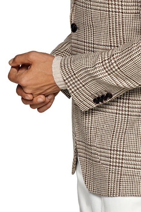 MID BROWN CHECKED TAILORED FIT HAVANA BLAZER 7