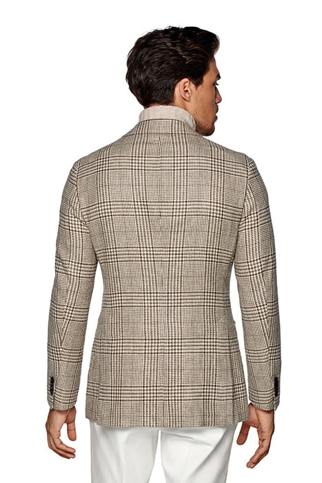 MID BROWN CHECKED TAILORED FIT HAVANA BLAZER 2