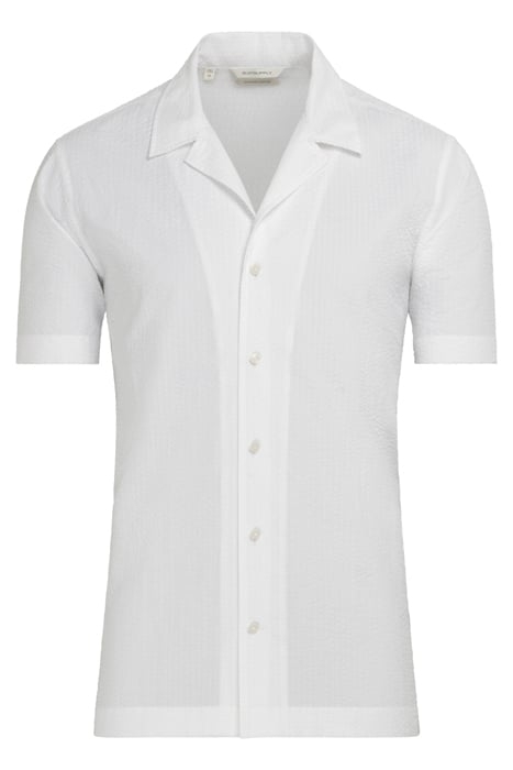 WHITE CAMP COLLAR SLIM FIT SHIRT 2