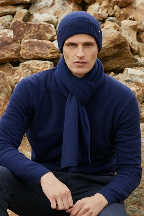 CONNOR | MERINO CASHMERE SCARF NAVY BLUE 1