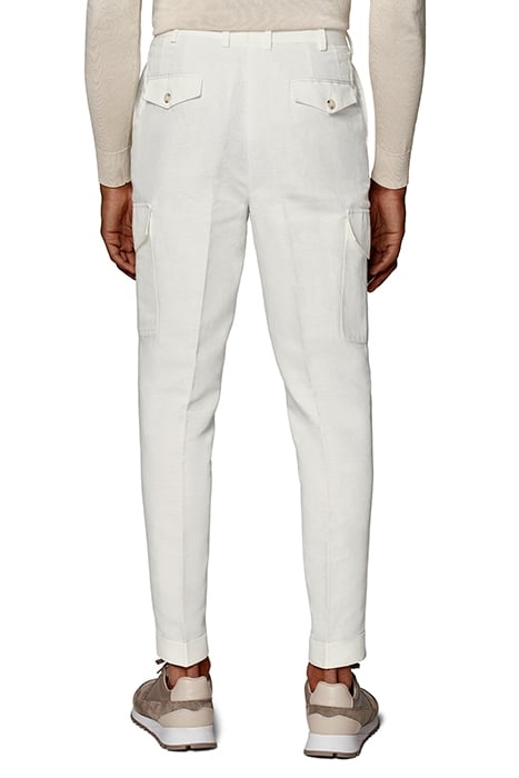 WHITE WIDE LEG TAPERED TROUSERS 2