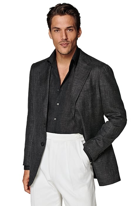 DARK GREY TAILORED FIT LAZIO BLAZER 1