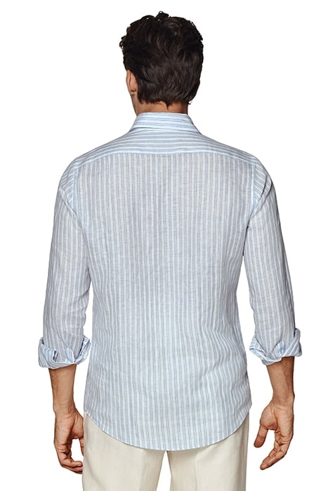 LIGHT BLUE STRIPED SLIM FIT SHIRT 2