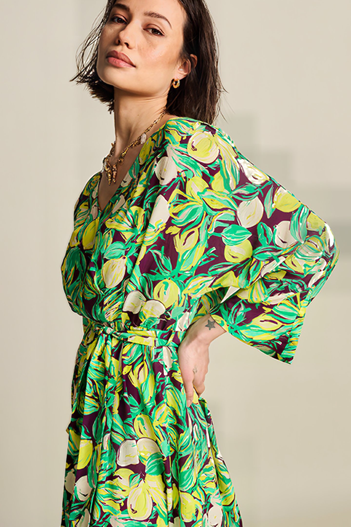 DRESS - LEMON TREE CRINKLE MULTI COLOUR 5