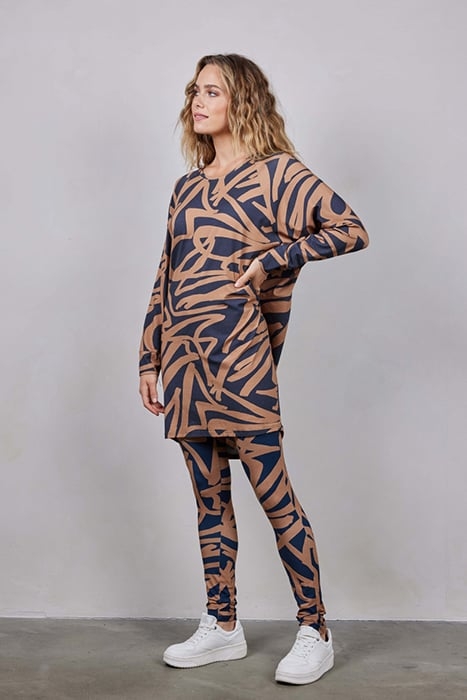 BASIC LEGGINGS PRINT DARKBLUE WITH SCRIBBLE PRINT 5