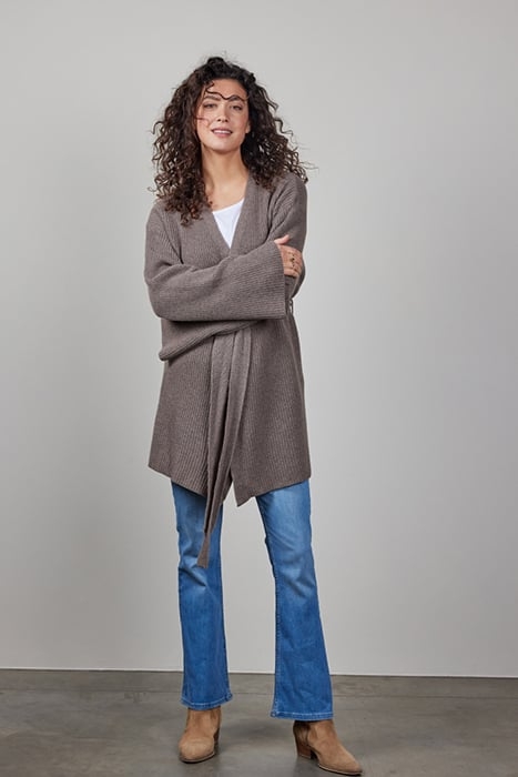 KIMONO CHIARA CASHMERE TAUPE MELANGE 2