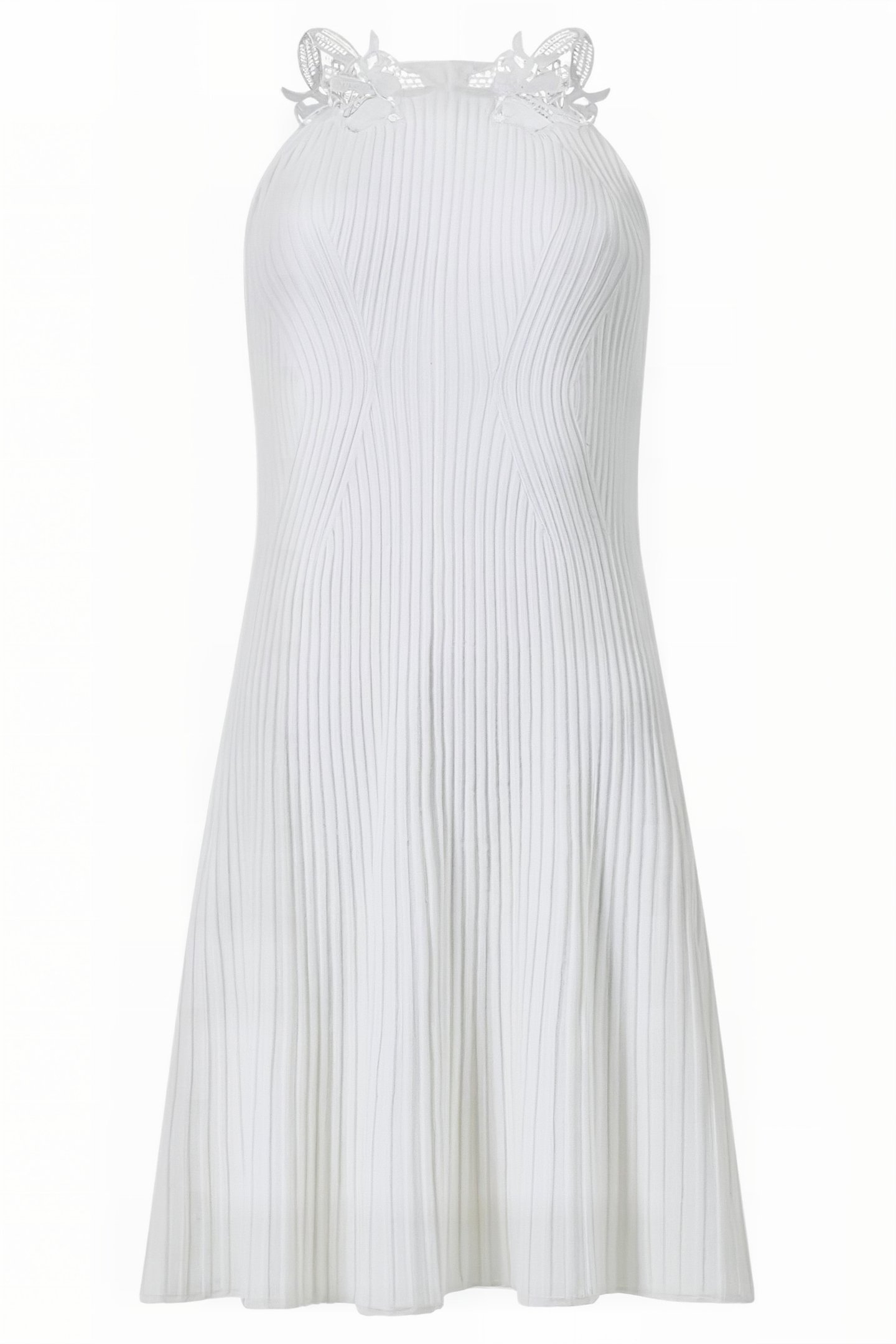 MARI KNIT LACE MIX DRESS WHITE 4