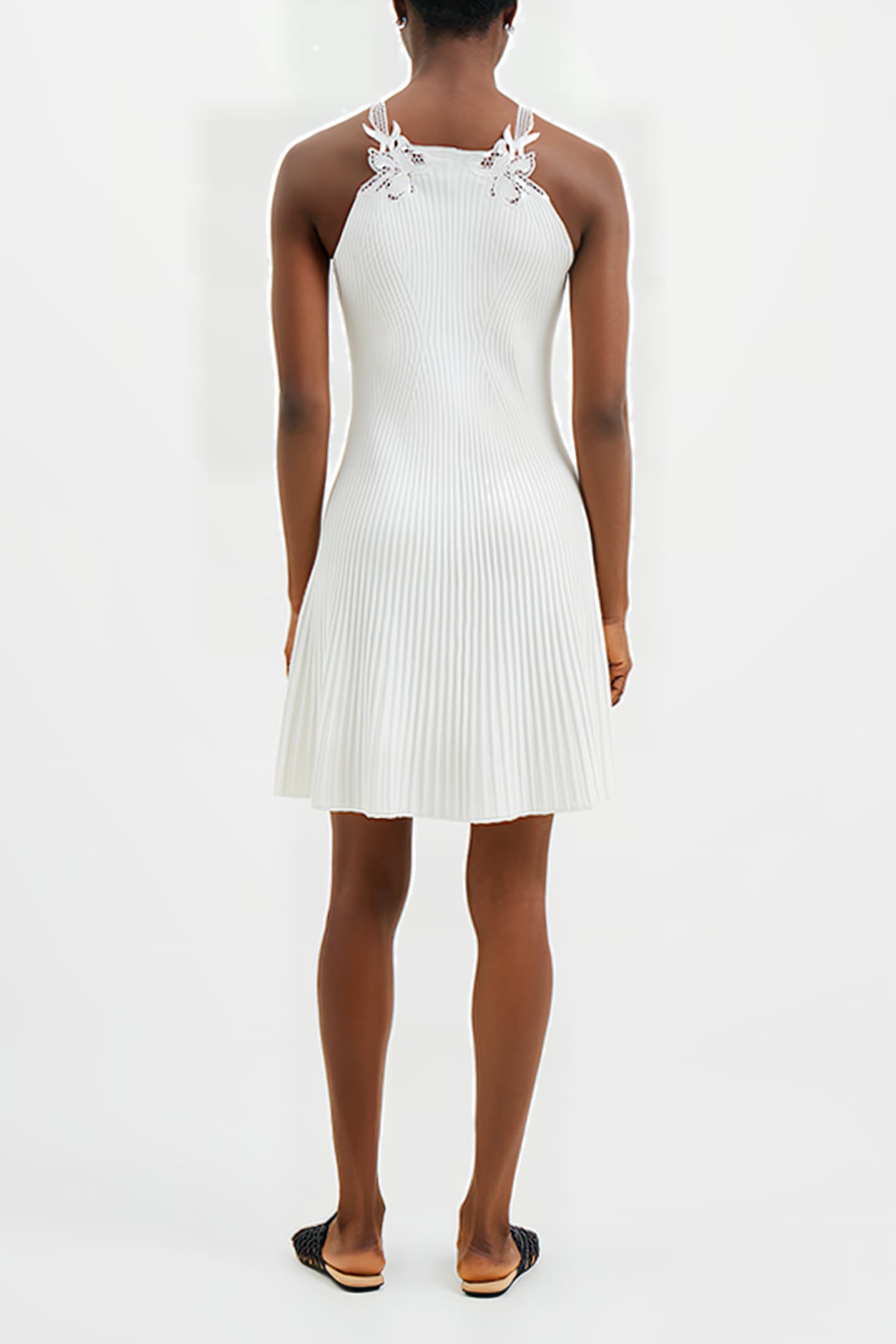 MARI KNIT LACE MIX DRESS WHITE 3